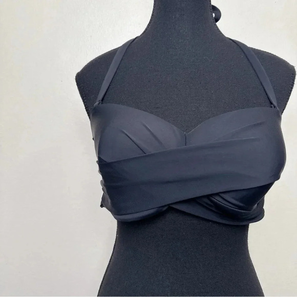 Knix Womens Large Riviera Wrap Bikini Top In Black - Picture 3 of 10